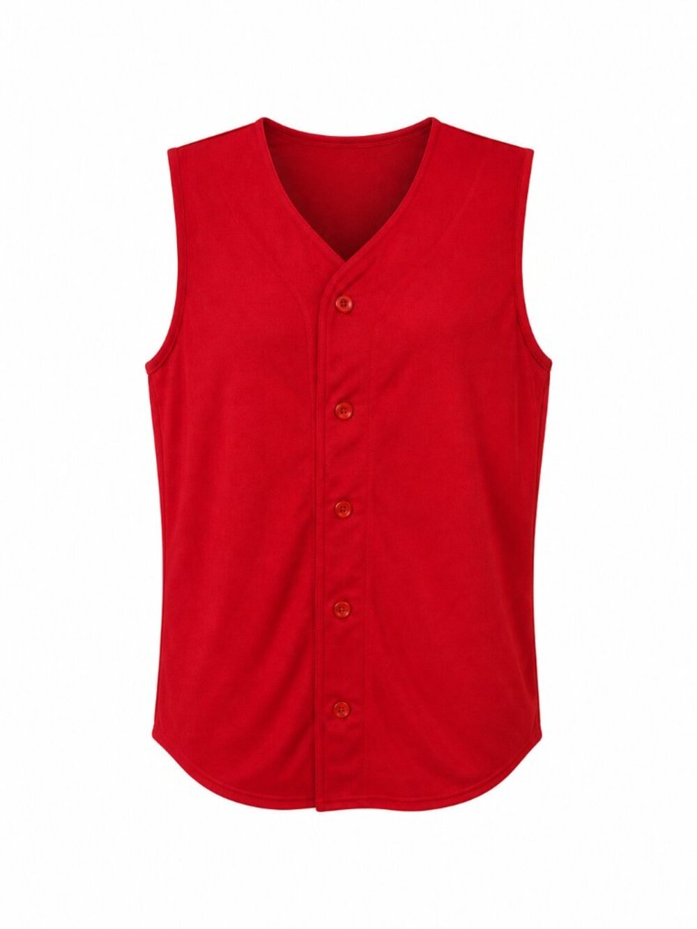 Activewear Red Button Up Sleeveless Shirt, S